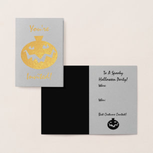 Halloween Party Invitation   Spooky Pumpkin Face