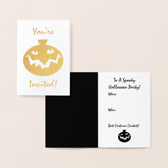Halloween Party Invitation | Spooky Pumpkin Face (Display)