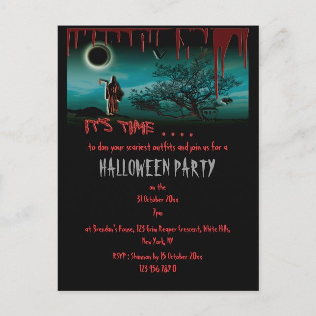 Halloween Party invitation template - customise (Front)