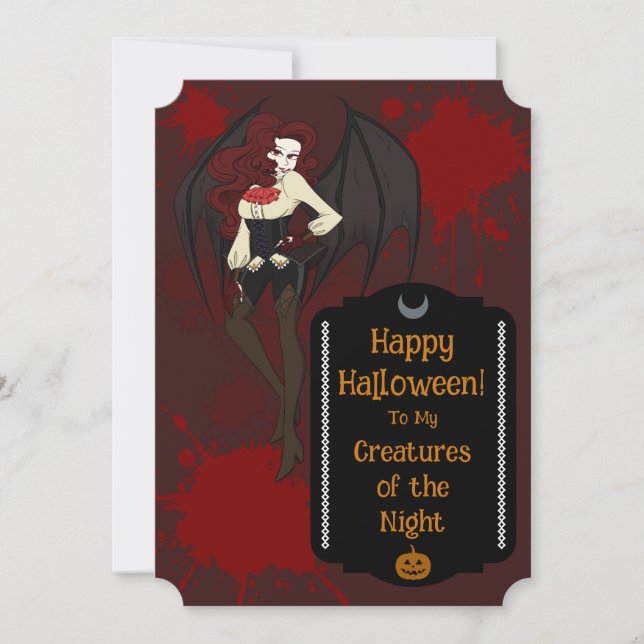 Halloween Party Invitation Vampire Queen Theme  (Front)