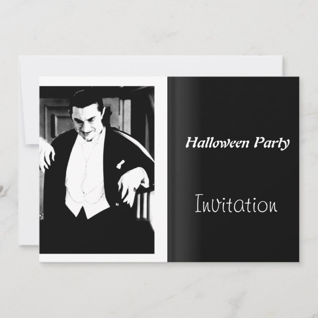 Halloween Party Invitation Vintage Movie Night (Front)