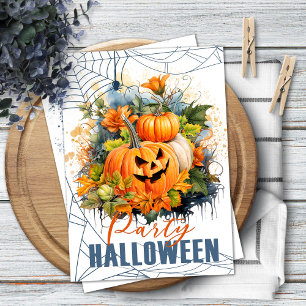 Halloween Party Invitation with Fun Pumpkins