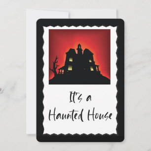 Halloween Party Invitation with Haunted House