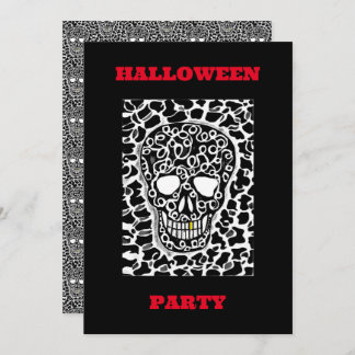 Halloween Party Invitation with Skull Image