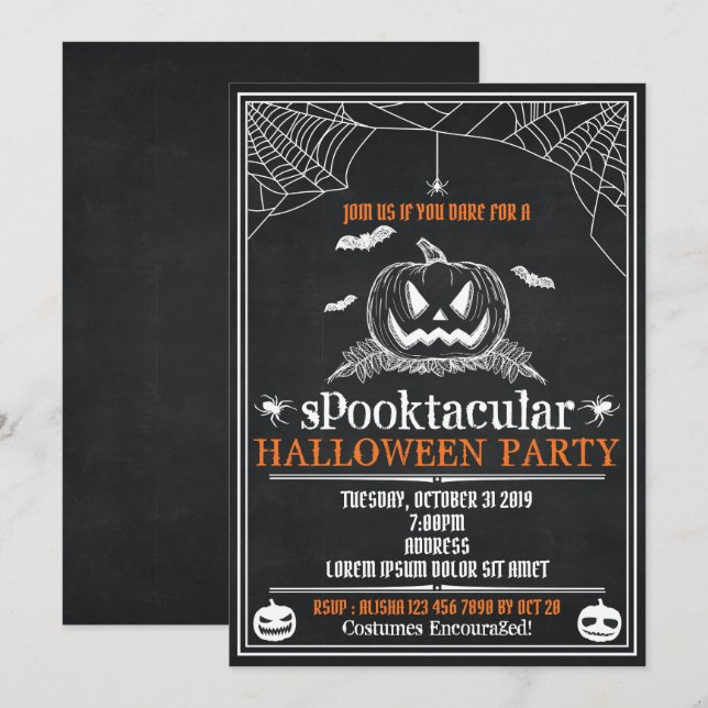 Halloween Party Invitations (Front/Back)