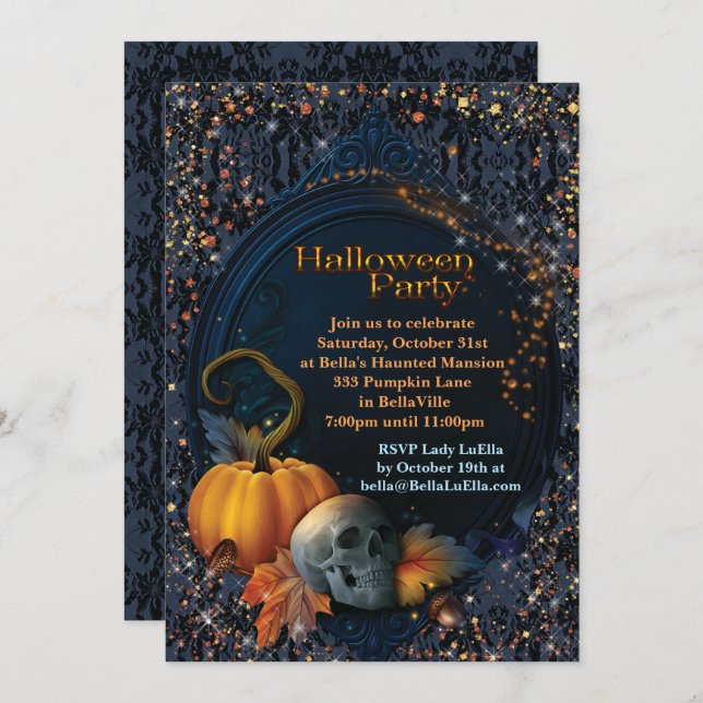 HALLOWEEN PARTY INVITATIONS (Front/Back)