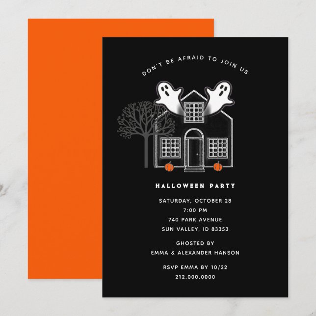 Halloween Party Invitations (Front/Back)