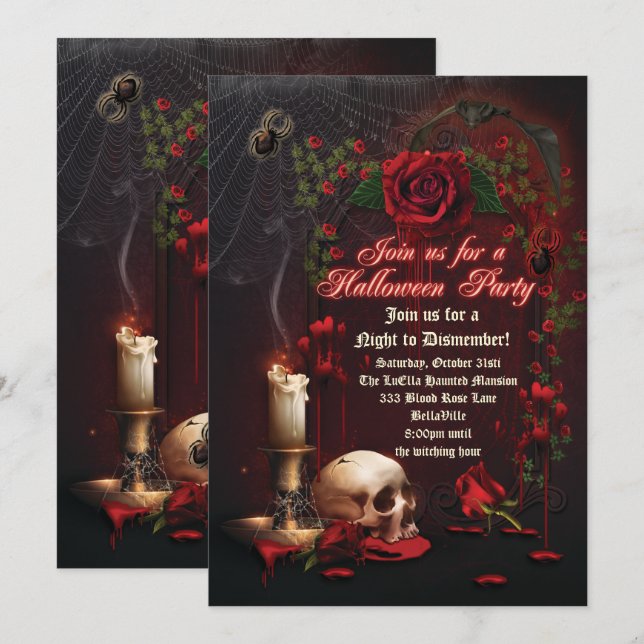 HALLOWEEN PARTY INVITATIONS (Front/Back)