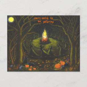 Halloween,party,invitations,bonfire,witches Invitation
