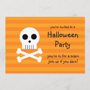 Halloween Party Invitations Pirate Skull
