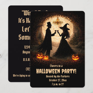 Halloween Party Invitations Wine Themed Cute