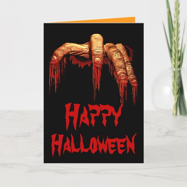 Halloween Party Invitations Zombie Horror Cards (Front)