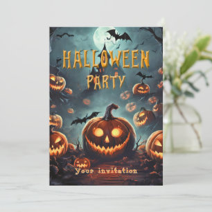 Halloween Party invite from many Jack-O-Lanterns