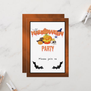 Halloween Party Jack-O-Lantern and More Invitation