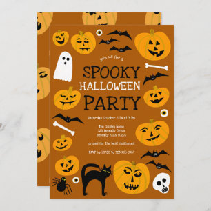 HALLOWEEN PARTY Jack-o-lanterns Cute Custom Invitation