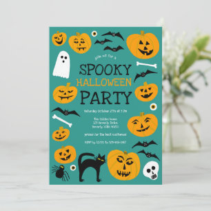 HALLOWEEN PARTY Jack-o-lanterns Cute Custom Invitation