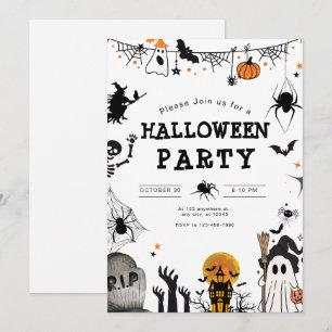 Halloween Party Kids Spooky Night Costume Party Invitation