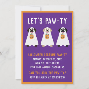 Halloween Party Labrador Retriever Ghost Dogs Invitation