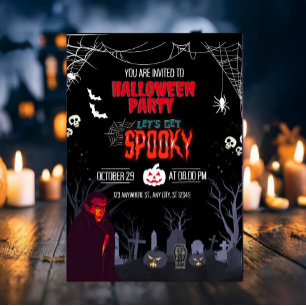 Halloween Party Let's Get Spooky  Invitation