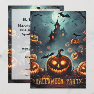 Halloween Party many Jack-O-Lanterns Invitation