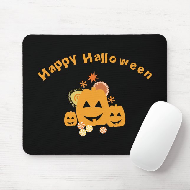 Halloween Party Mouse Mat (With Mouse)