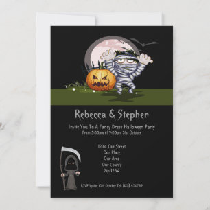 Halloween Party Mummy and Grim Reaper Invitation