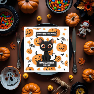 Halloween Party Napkin – Too Cute to Spook Cat