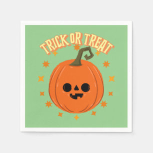 Halloween party napkins pumpkin Trick or Treat