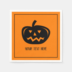 Halloween party napkins with pumpkin head carving