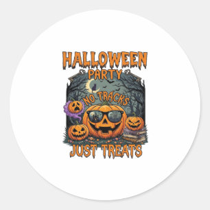 Halloween Party No Tracks Just Treats Sunglasses P Classic Round Sticker