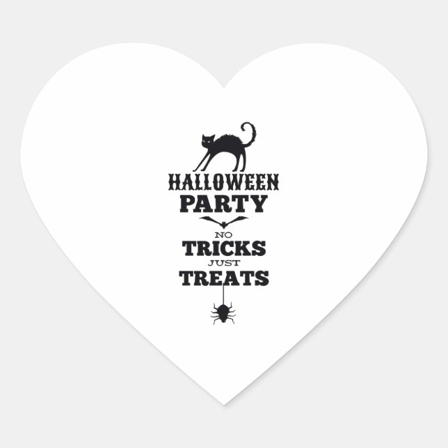 Halloween party no treats just tricks funny shirt heart sticker (Front)