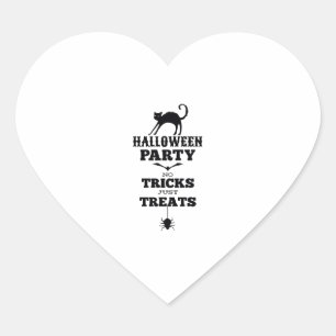 Halloween party no treats just tricks funny shirt heart sticker
