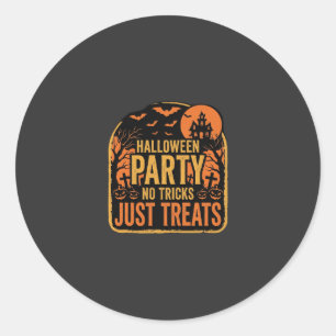 Halloween Party No Tricks Just Treats Design_1 Classic Round Sticker