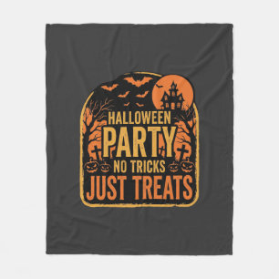 Halloween Party No Tricks Just Treats Design_1 Fleece Blanket