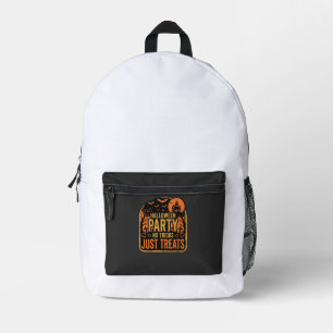 Halloween Party No Tricks Just Treats Design_1 Printed Backpack