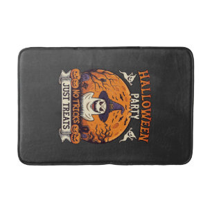 Halloween Party No Tricks Just Treats Ghost Moon P Bath Mat