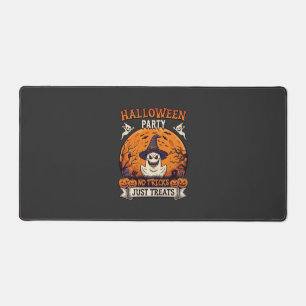 Halloween Party No Tricks Just Treats Ghost Moon P Desk Mat
