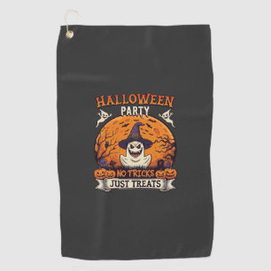 Halloween Party No Tricks Just Treats Ghost Moon P Golf Towel