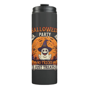 Halloween Party No Tricks Just Treats Ghost Moon P Thermal Tumbler