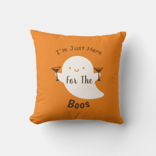Halloween Party Orange Boo Ghost Cushion