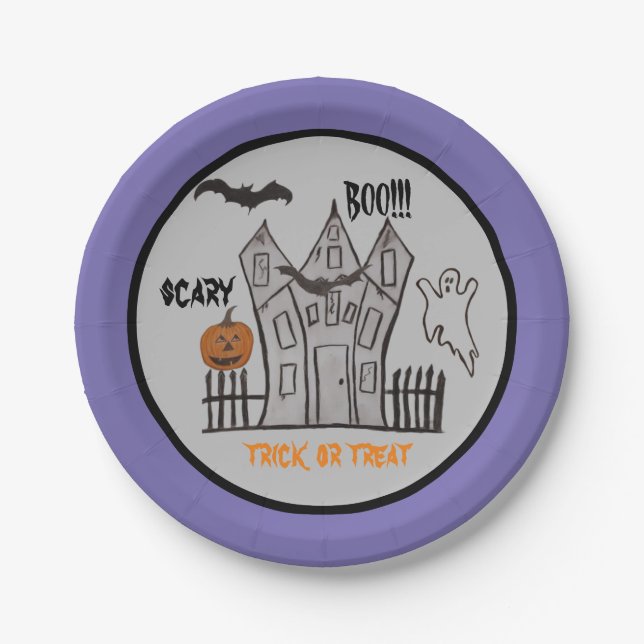 Halloween Party Paper Plates (Front)