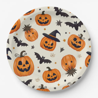 Halloween party paper plates. paper plate