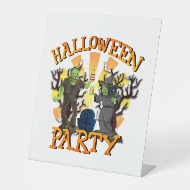 Halloween Party                                 Pedestal Sign (Front)