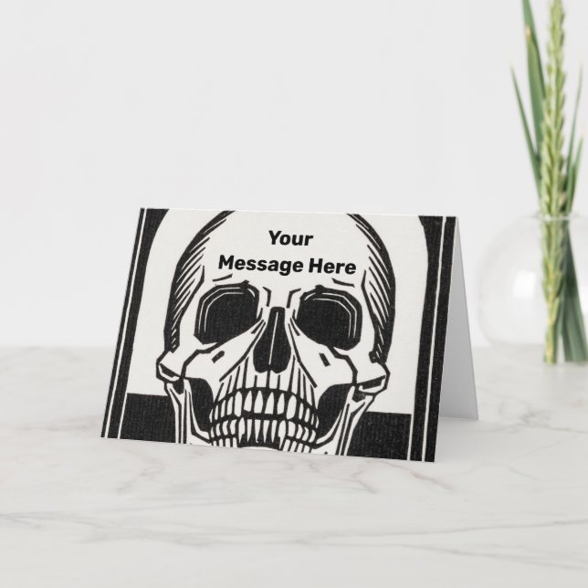 Halloween Party Personalised Skeleton Birthday Card (Front)