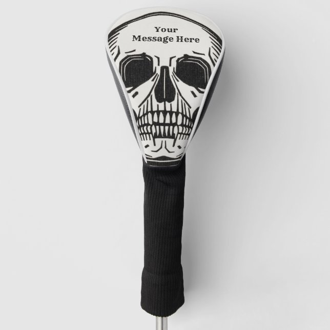 Halloween Party Personalised Skeleton Birthday Golf Head Cover (Front)