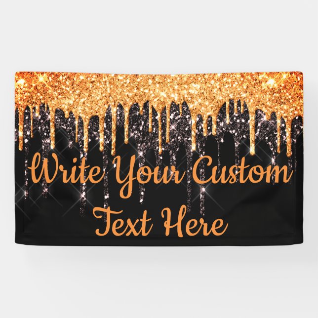 Halloween Party Photo Booth Backdrop Orange Black Banner (Horizontal)