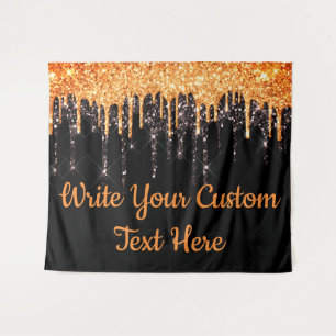 Halloween Party Photo Booth Backdrop Orange Black Tapestry