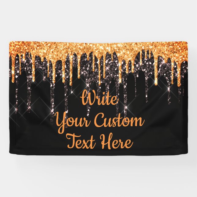 Halloween Party Photo Booth Prop Orange and Black Banner (Horizontal)