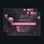 Halloween Party Pink Tree Red Moon Dark Night RSVP Card<br><div class="desc">Halloween Party Pink Tree Red Moon Dark Night RSVP Card. Unique,  beautiful,  stylish design. Easy to be personalised. Font style,  size and colours can be changed. Matching items are available.</div>
