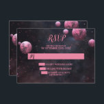 Halloween Party Pink Tree Red Moon Dark Night RSVP Card<br><div class="desc">Halloween Party Pink Tree Red Moon Dark Night RSVP Card. Unique,  beautiful,  stylish design. Easy to be personalised. Font style,  size and colours can be changed. Matching items are available.</div>